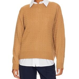 Beverly Hills x Revolve Cable Knit Sweater Cashmere Blend Camel Size Small